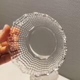 6 desert plates/ice cream plates in crystal glass from the 1960s.