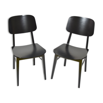 Pair of vintage dining chairs in black