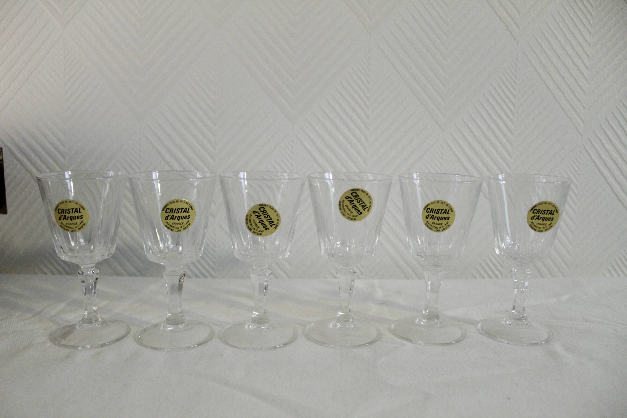 Set of 6 new Arques crystal glasses