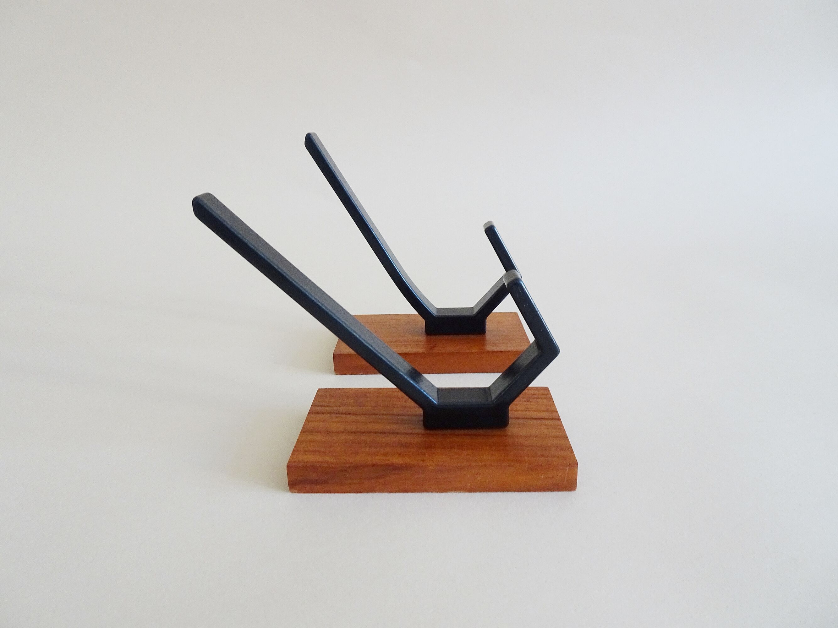 Vintage teak wall hooks, mid century coat hooks