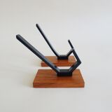 Vintage teak wall hooks, mid century coat hooks