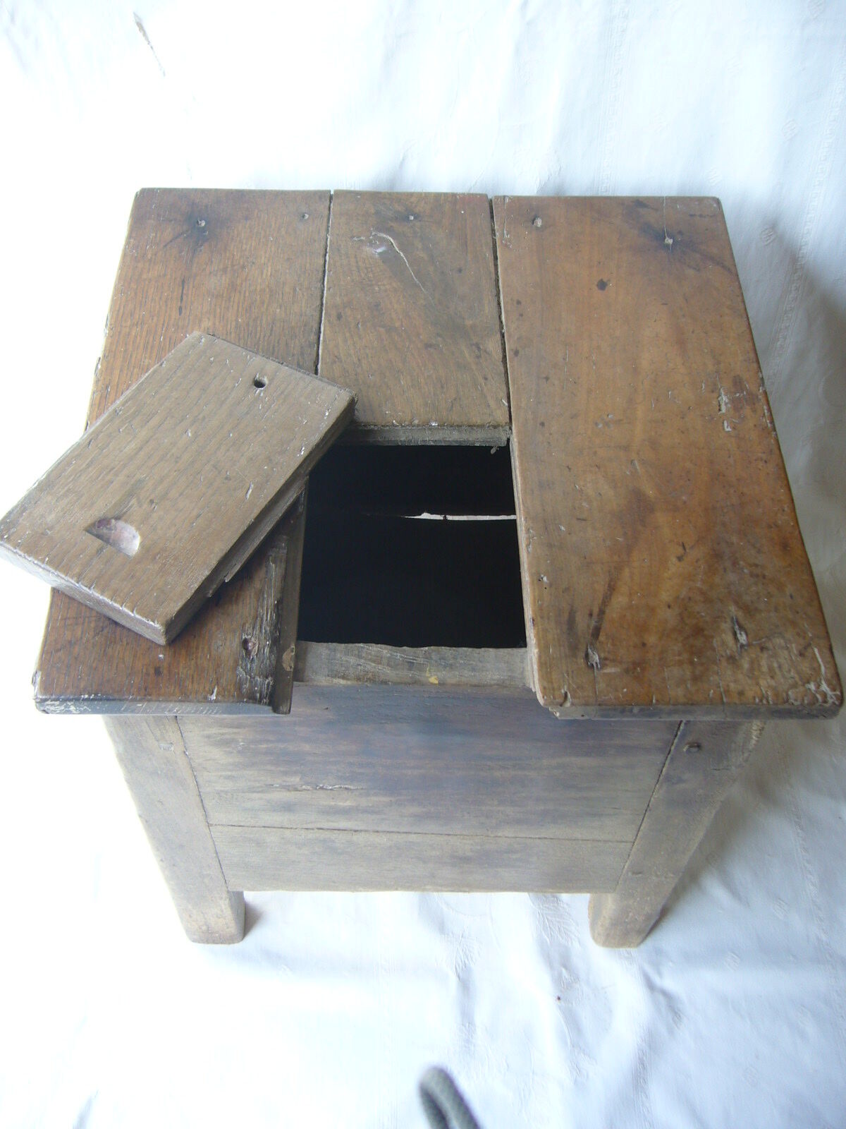 Ancient salt chest stool