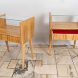 Tables de nuit des années 1960 par arch. František Jirák, millésime tchécoslovaque.