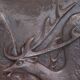 Cast iron fireplace plaque. Signed "L. Martinez". Stern Foundry Circa 19