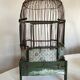 Octagonal bird cage made of wood and wire around 1920