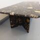Vintage rectangular coffee table in black marble and smoked glass from the 1970s.