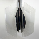 Mid-century Chrome & Murano Glass Chandelier, Italy