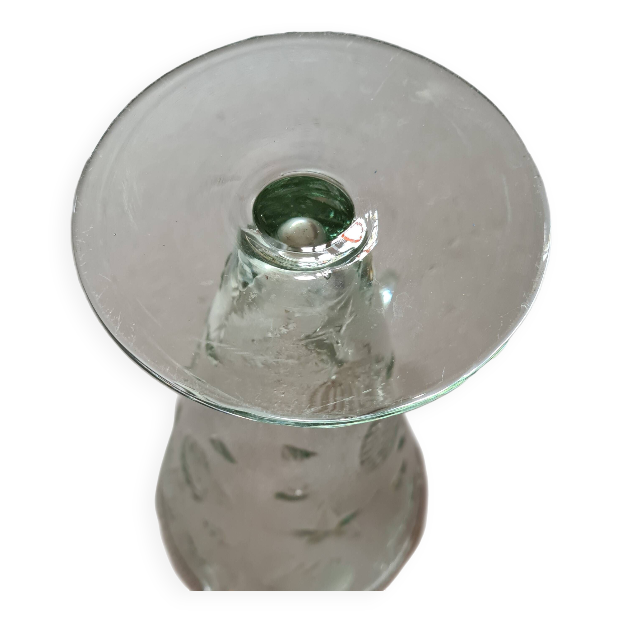 Spanish glass jug with shells and starfish, 2nd half of the 20th century