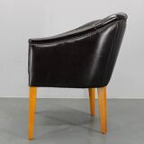 Vintage Leather Armchair, Czechoslovakia