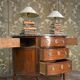 Louis XVI-style half-moon mahogany chest of drawers