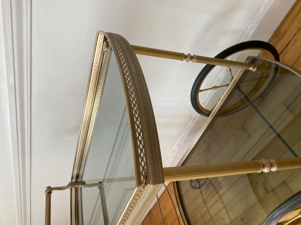 Rolling service gilded brass