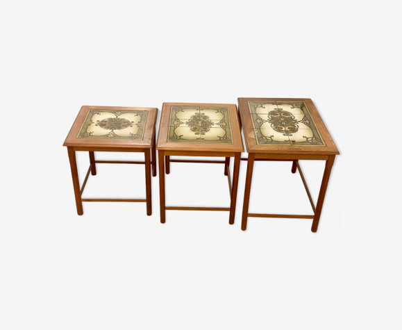 Danish nest of tables with tiles 1970