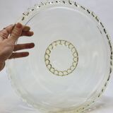 Coupe plate plat verre soufflé moulé coloré jaune miel Pierre D’Avesn Art Déco