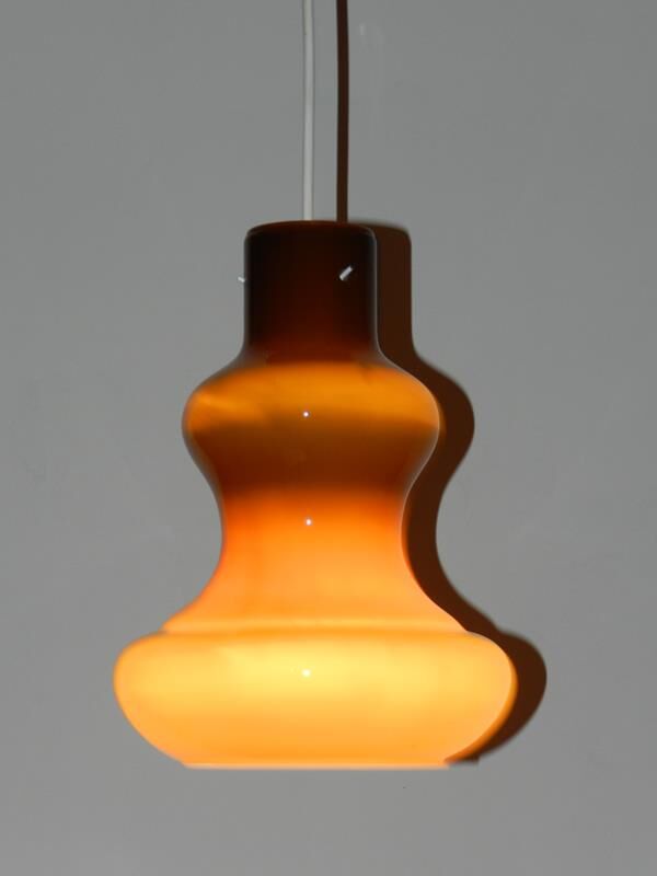 Amber and white opaline hanging inside (1970)