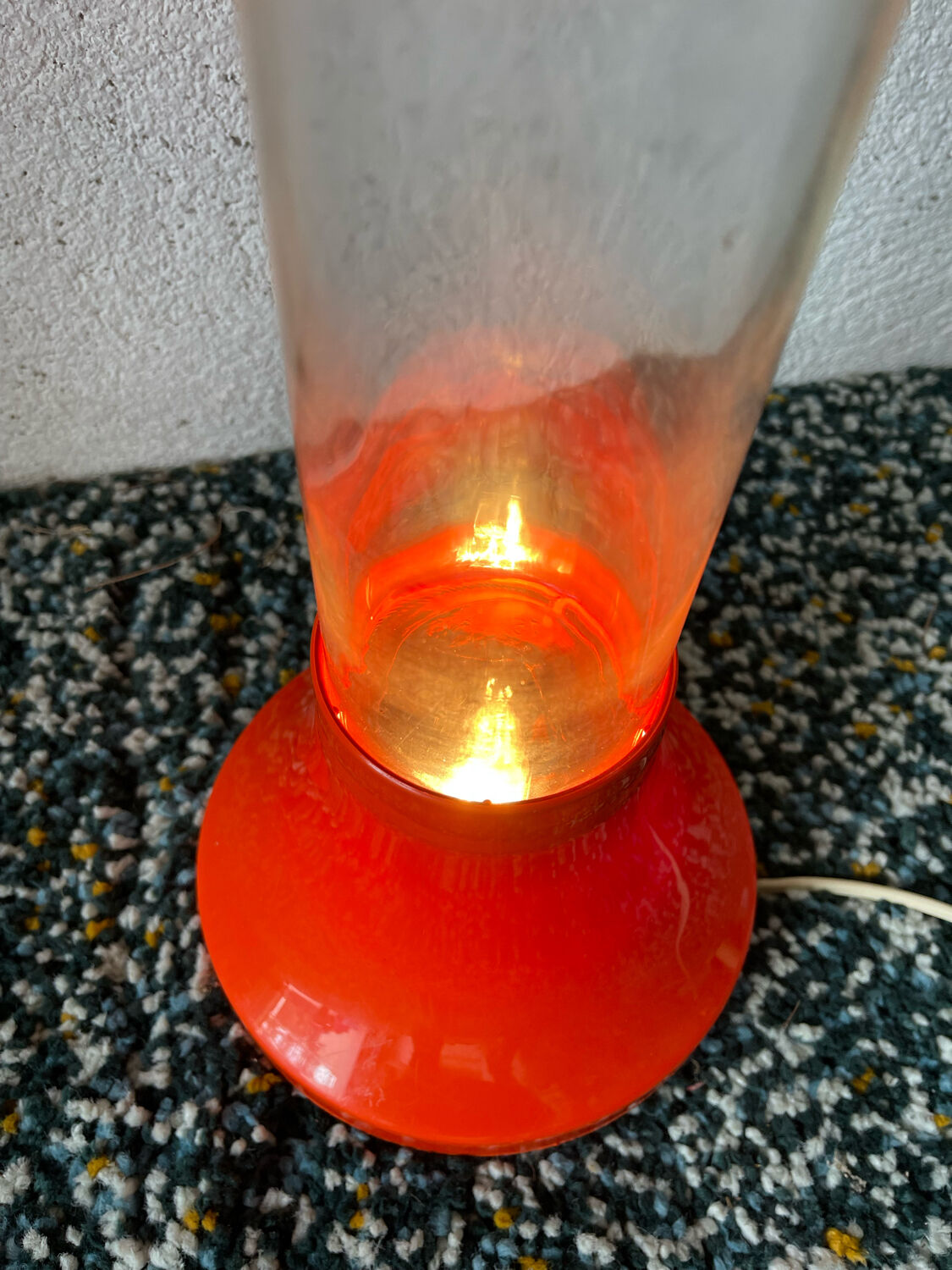Large floor ashtray lamp tulip space age, with aquatic lighting 70s