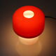 Vintage space age red table lamp from Luigi Massoni for Guzzini, 1970s