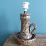 Puisaye pyrite stoneware lamp from the 70s