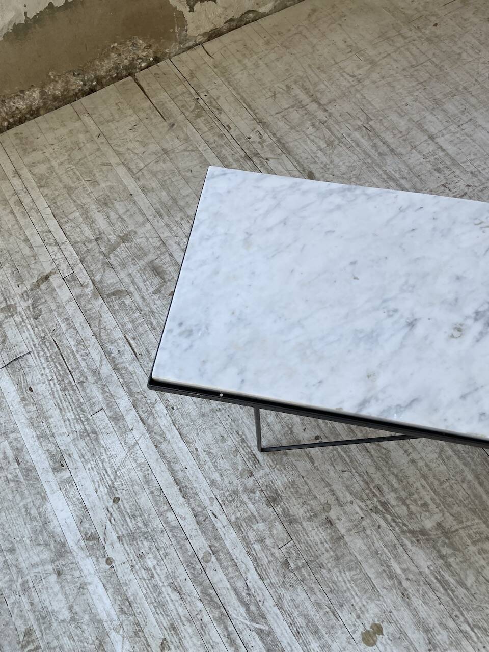 50s coffee table in metal and marble