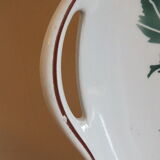 Vintage pie dish HBCM Creil Montereau décor Luxeuil