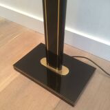 Black lacquered and brass floor lamp