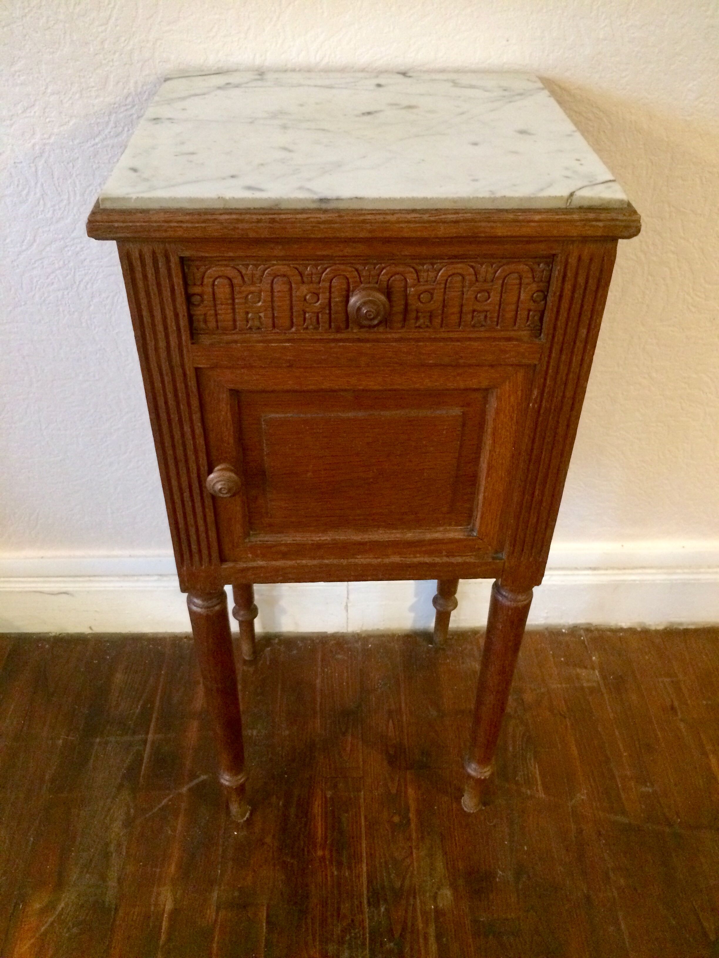 Wooden and marble bedside