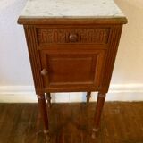 Wooden and marble bedside