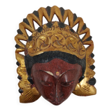 Traditional women's mask - Wood and gold paint