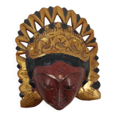 Traditional women's mask - Wood and gold paint