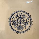 Old Dish Basket Vegetable Dish Earthenware Gien Rouen Renaissance Blue Model