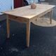 Large antique farmhouse table with 2 drawers in raw solid wood.