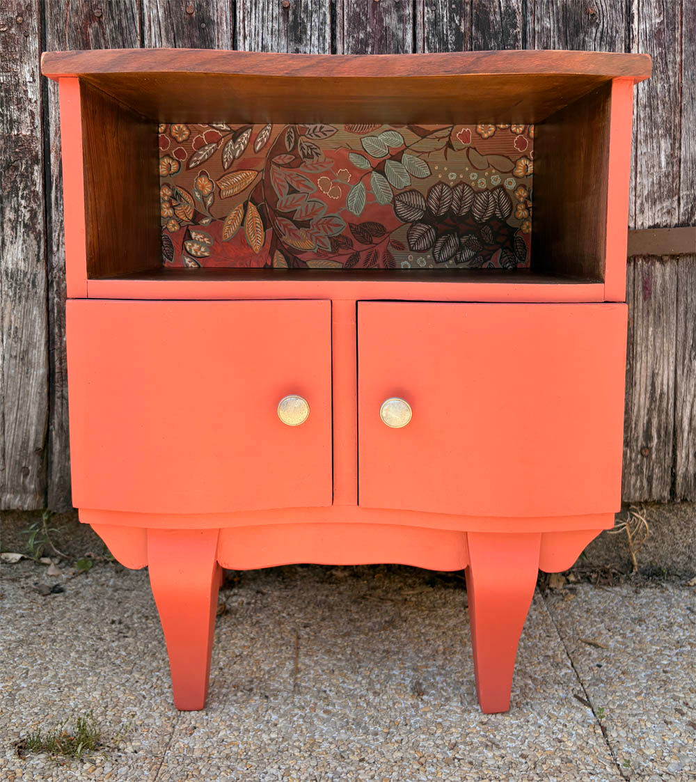 "Corail Bohème" bedside table – vintage relooked, 1940s / 1950s