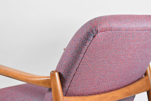 Fauteuil original GFM-64, années 1960, designer E. Homa, bleu orange violet