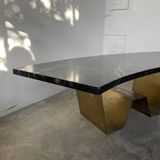 Addor 60s sculptural marble and brass coffee table