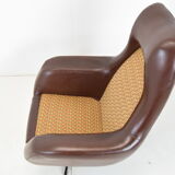 Mid-century Rotating Armchair,Leatherette,1980's.