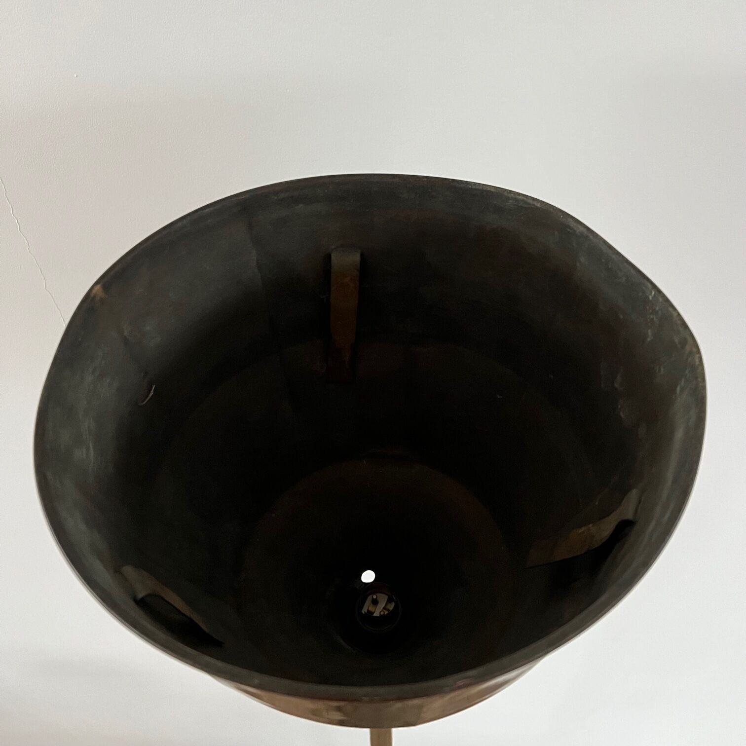 English mid-century brass floor lamp uplighter