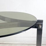 Chrome and glass side table vintage 1970s