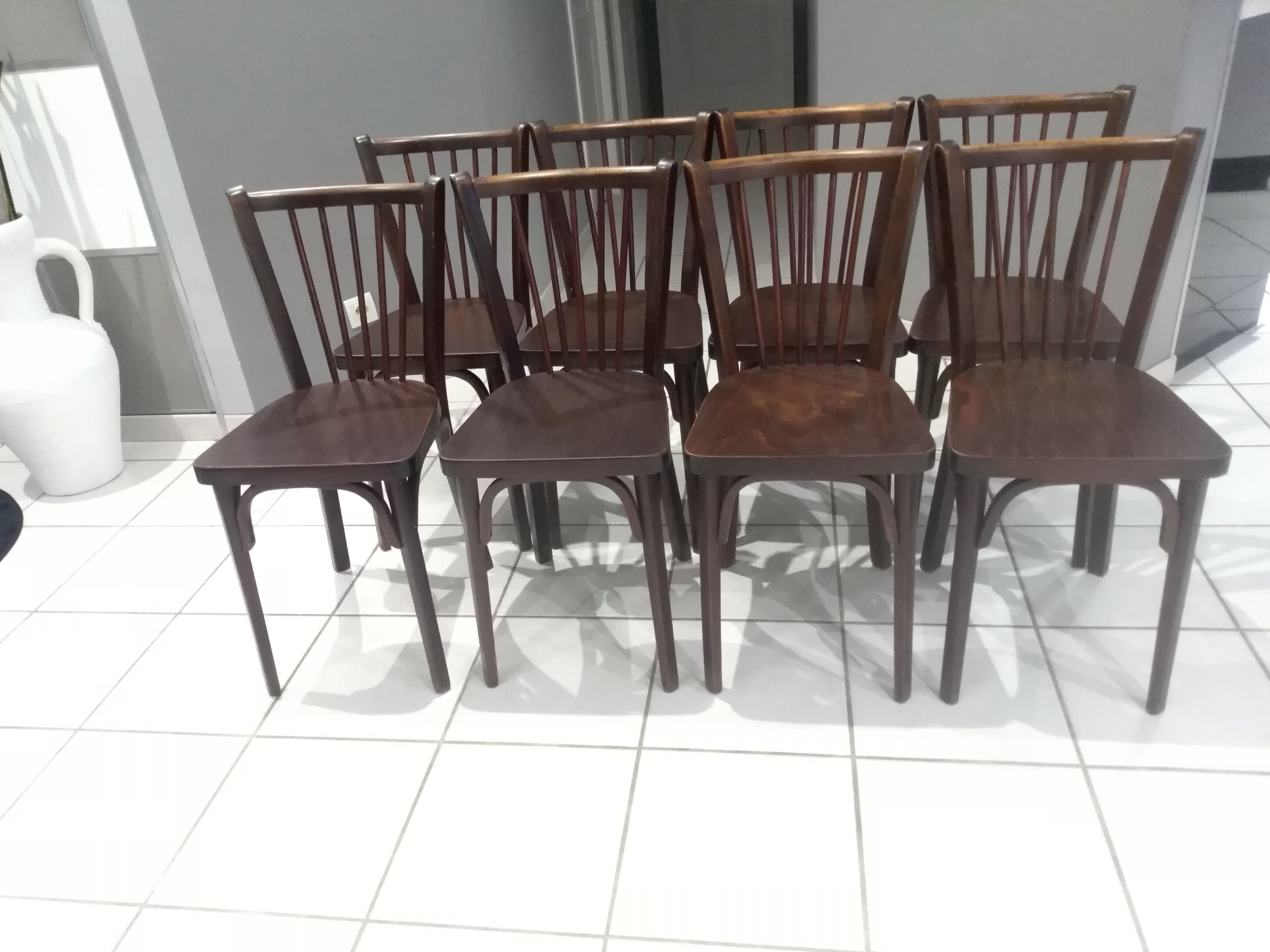 Suite of 8 chairs by Bistrot Baumann 1968