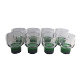 Set of 8 large vintage glasses