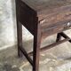 Antique Indonesian teak workbench with two drawers and stretcher H89.