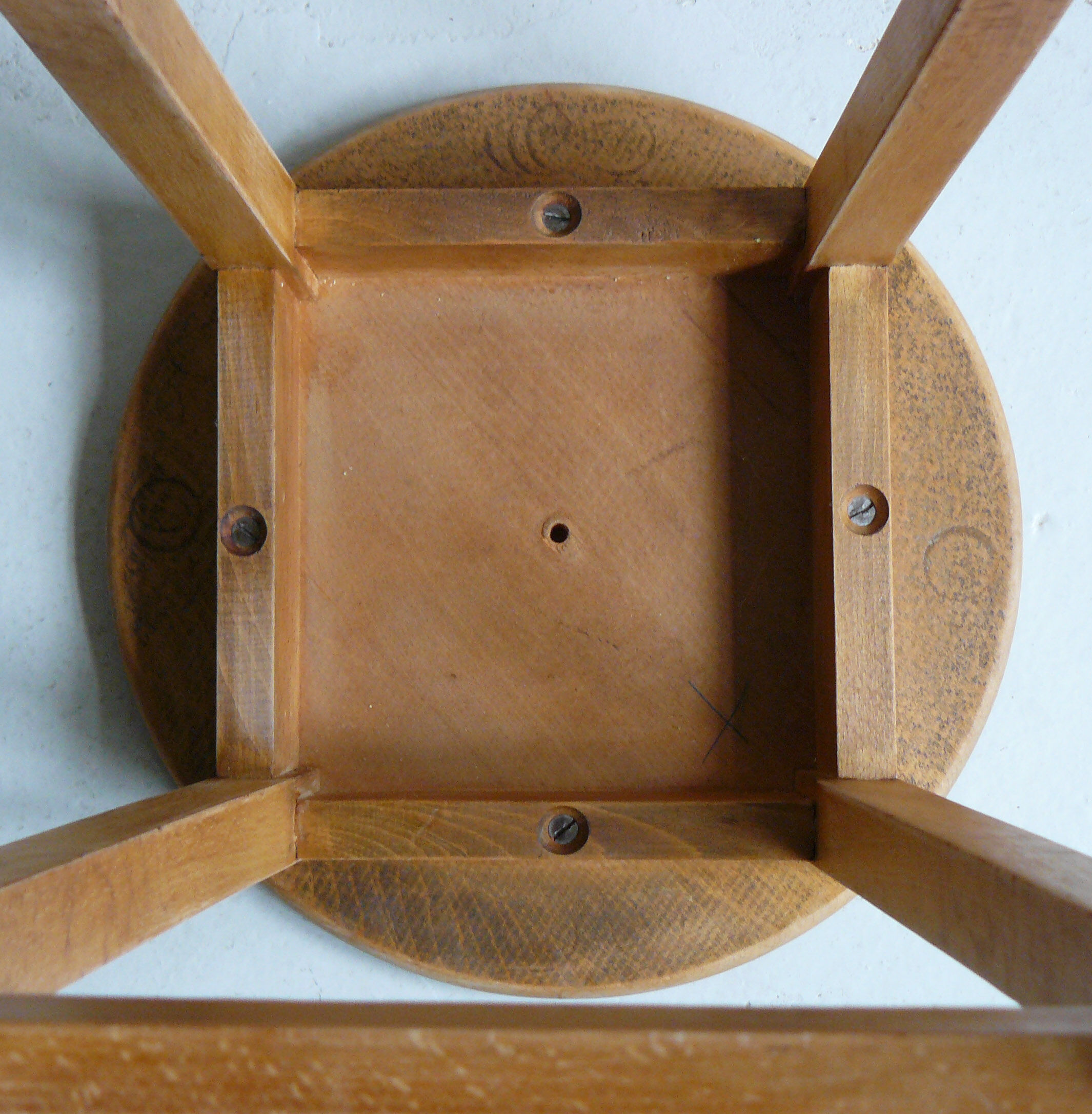 High wooden tabouret