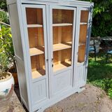 Art Deco 3-door glass bookcase