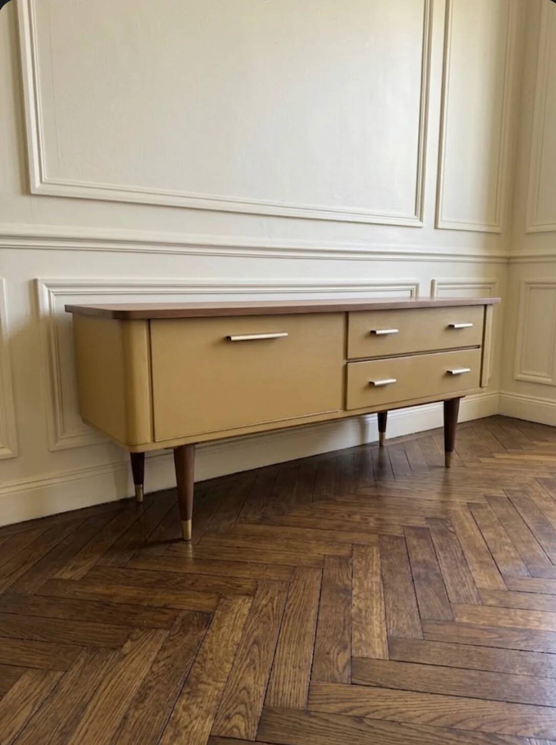 Enfilade vintage meuble bas tv pieds compas