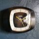 Vintage formica clock silent trapezoid wall clock "Bayard noir"