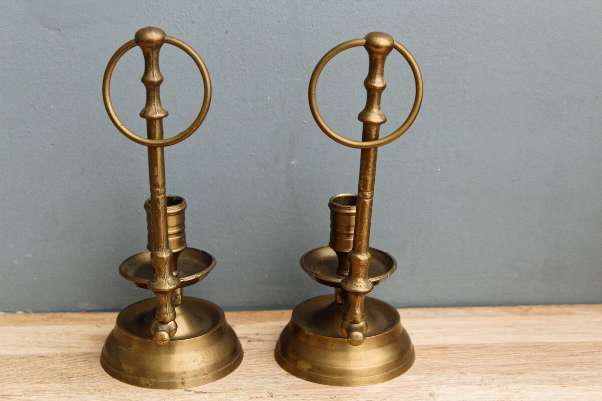 Pair of brass candlesticks