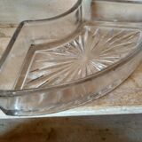Appetizer tray, servant silver metal and its 5 ramekins 1930s cut glass
