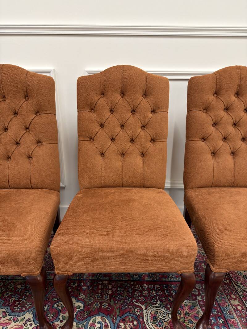Set of Classic English Upholstered Chesterfield Chairs