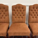Set of Classic English Upholstered Chesterfield Chairs