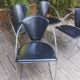 Set of four chairs - Chrome metal and leather - Model Linda - Arrben - Italy