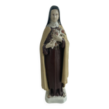 Antique statue of Saint Therese of Lisieux, religious plaster figurine