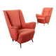 Pair of vintage fabric armchairs from the 1950s.